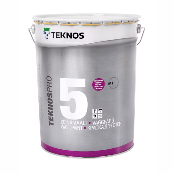 Teknospro 5 Seinämaali täyshimmeä 18l PM1 valkoinen sävytettävissä
